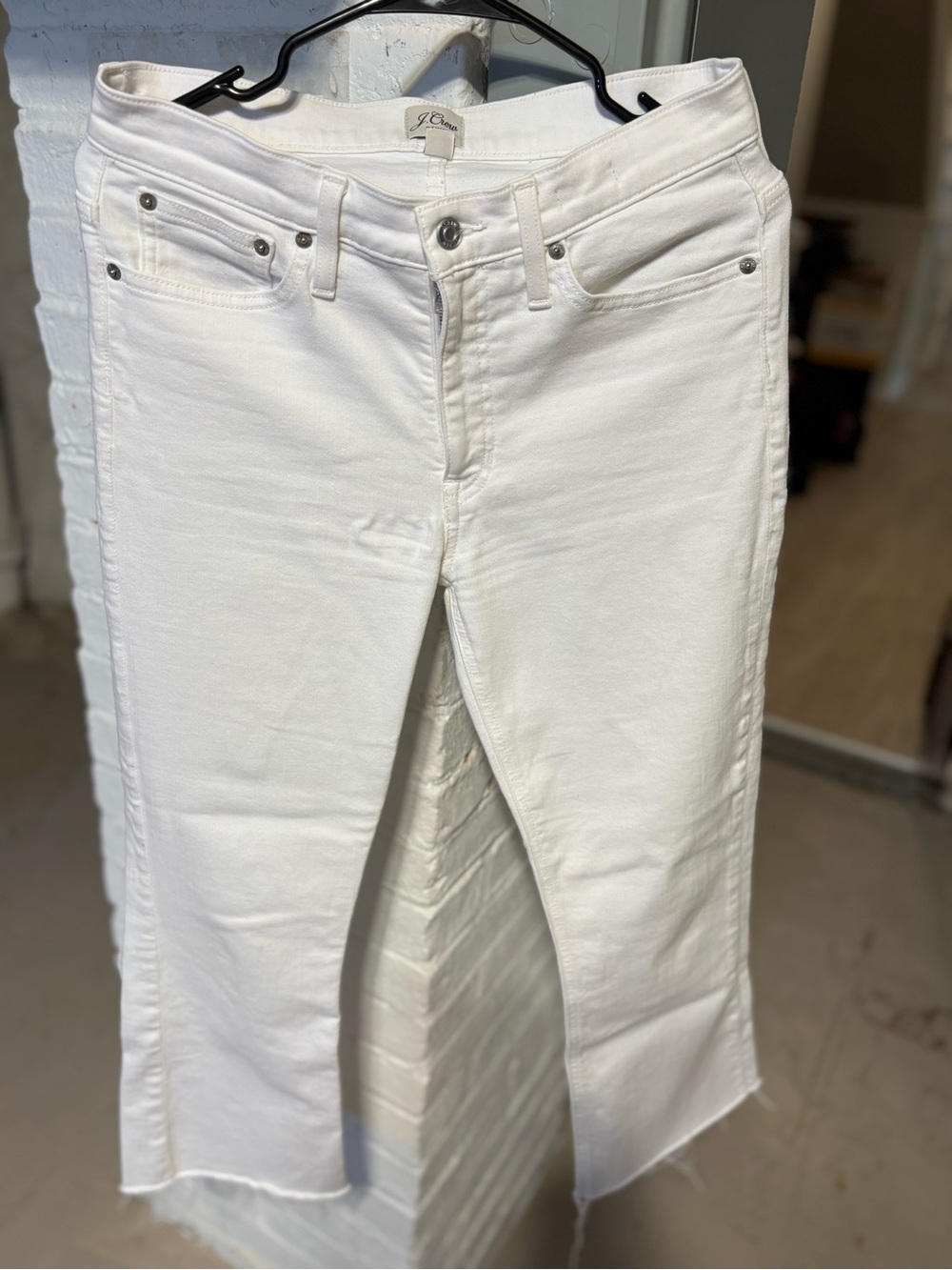J.Crew White Cropped Billie Jean